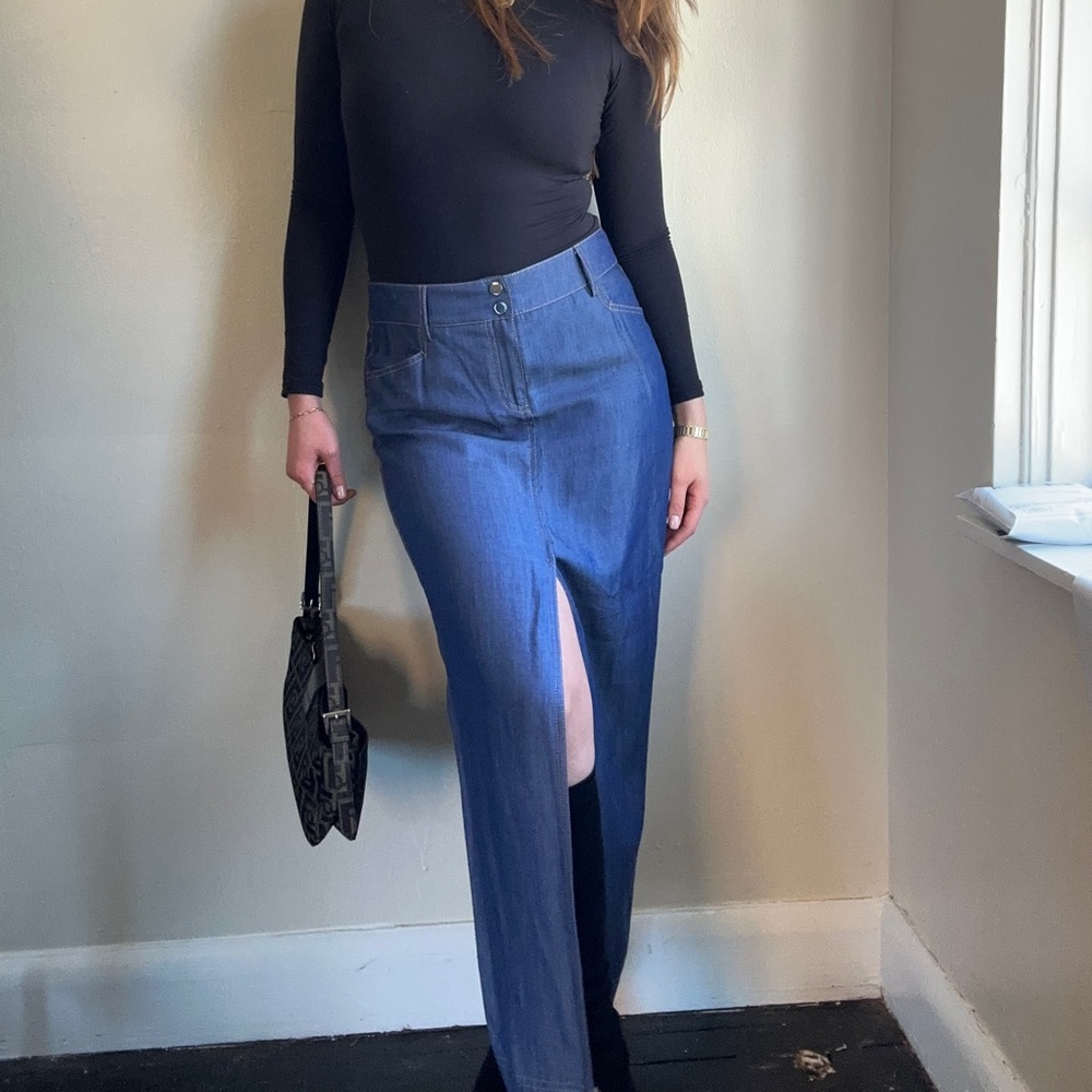 W by Worth long jean skirt